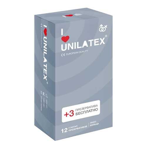 Презервативы Unilatex Ribbed 12+3 шт. в МейТан