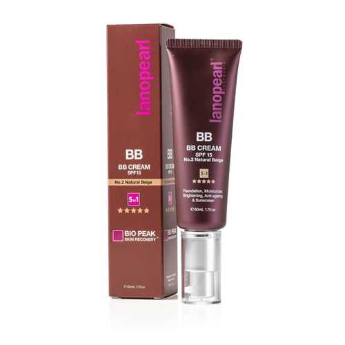 BB-крем натурально-бежевый Lanopearl 5 в 1 BB Cream SPF 15 No.2, 50 мл в МейТан