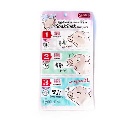 Маска для носа 3 шага Mediheal Piggy Mom SoakSoak Nose pack 3 step в МейТан