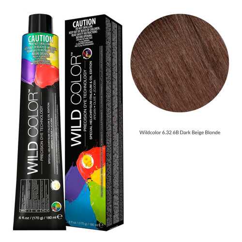 Wildcolor - Стойкая крем-краска Permanent Hair Color 6.32 6B Темный бежевый блонд 180 мл в МейТан